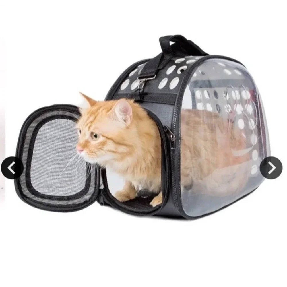 Portable Clear Pet Carrier Bag for Cat or Small Dog Breathable Travel Tote